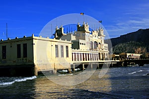 Mondello beach, liberty sea building. Italy photo