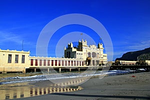 Mondello beach, liberty sea building. Italy photo