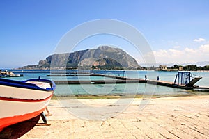 Mondello sea & mount landscape, Italy