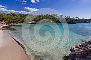 Mondrago beach in Mallorca island Spain