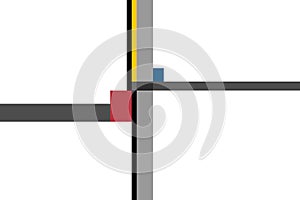 Mondrian style. Artwork for wall decoration. Set 10