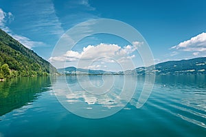 Mondsee lake in Salzkammergut in Austria during summer