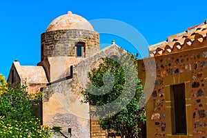 Monemvasia church view in Peloponnese, Greece