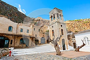 Monemvasia houses and church, Peloponnese, Greece