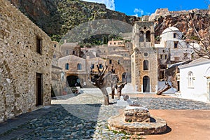 Monemvasia houses and church, Peloponnese, Greece