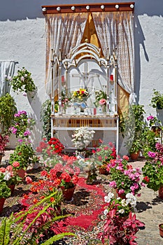 Monesterio religious flowers altar by via de la Plata photo