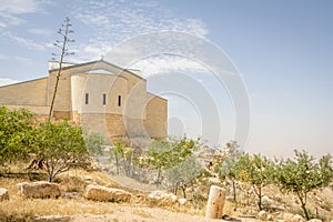 Monestry on top of Mount Nebo in Jordan where Moses viewed the H