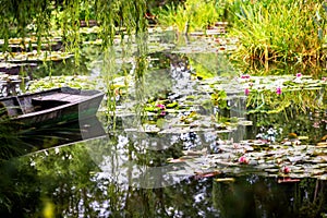 Monet`s Gardens and lake with water lilies at Giverny, Normandy, France