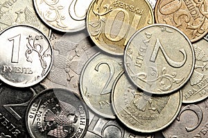 Monetary background from the Russian coins