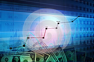 Monetary concept and market analysing graph