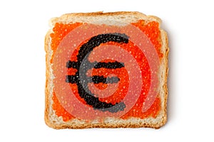 Monetary Euro sandwich with caviar