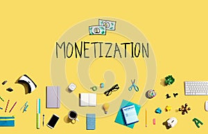 Monetization with electronic gadgets and office supplies