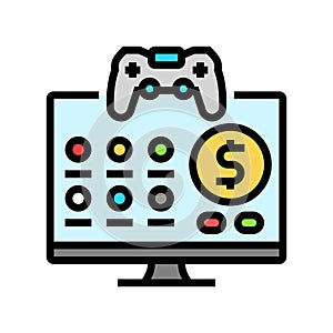 monetization game development color icon vector illustration