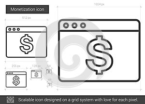 Monetization line icon.