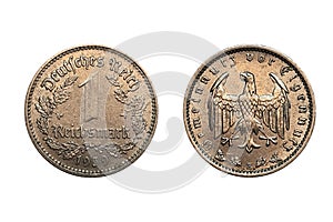 Moneta Reich Tedesco 3. Reich 1 Reichsmark 1939 E. Old coins of Germany photo