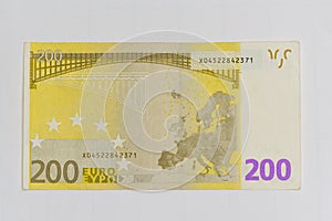 Money 200 Euro banknote. isolated