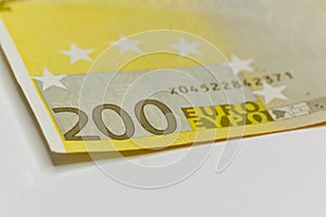 Money 200 Euro banknote. isolated