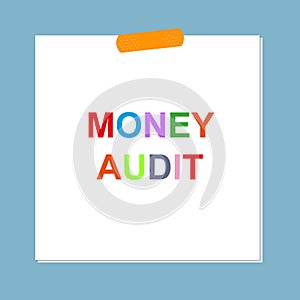 money audit post it on blue