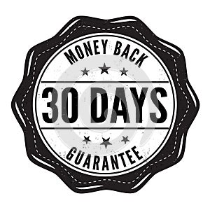 Money back 30 days grunge rubber stamp