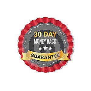 Money Back In 30 Days Guarantee Label Template Isolated