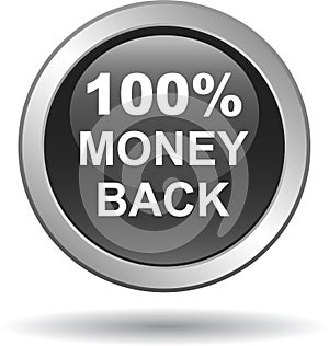 Money back button web icon black