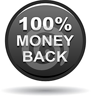 Money back button web icon black