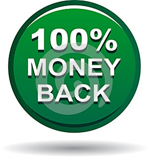 Money back button web icon green