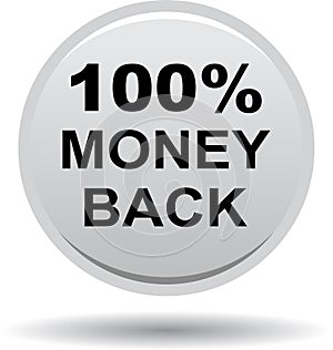 Money back button web icon grey