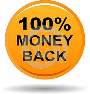 Money back button web icon orange