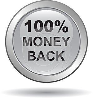 Money back button web icon sliver