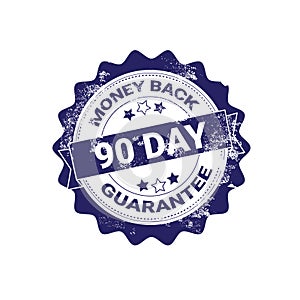 Money Back Guarantee Badge Blue Grunge Sticker Or Stamp Template Isolated