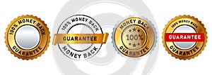 money back guarantee gold emblem seal badge label sticker business marketing customer service