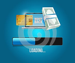 money back loading bar illustration
