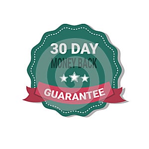 Money Back Medal Guarantee 30 Days Label Isolated