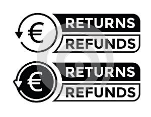 money back, refund or return buttons concept