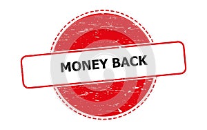money back stamp on white