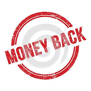 MONEY BACK text written on red grungy round stamp