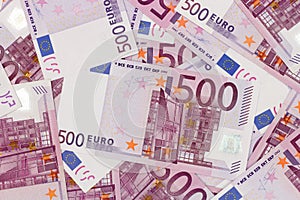 Money background - Five hundred euro bills banknotes