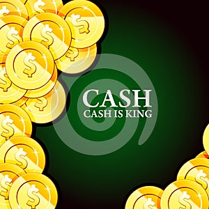 Money background with gold coins - casino cash, fortune and jackpot