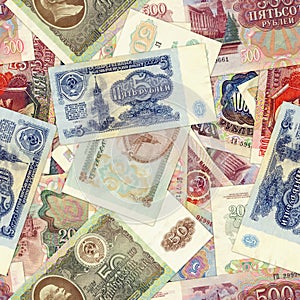 Money background - Soviet rubles