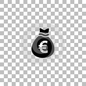 Money bag icon flat photo