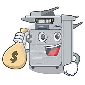 With money bag copier machine in the cartoon shape