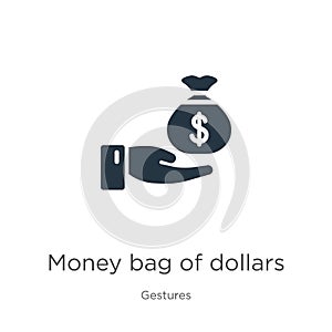 Money bag of dollars icon vector. Trendy flat money bag of dollars icon from gestures collection isolated on white background.