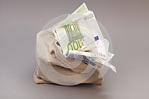 Money bag with euro