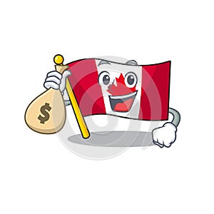 With money bag flag canada isolated in the cartoon