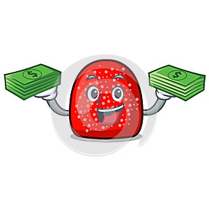 With money bag gumdrop mascot cartoon style