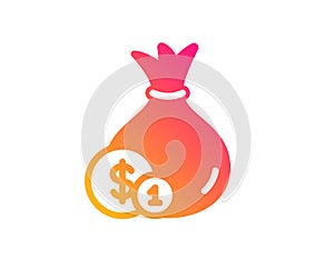 Money bag icon. Cash Banking currency. Vector