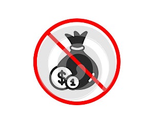 Money bag icon. Cash Banking currency. Vector