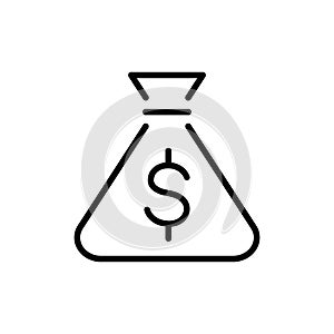 Money bag icon, dollar, money icon and bag line icon vector illustration