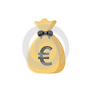 Money bag icon in flat style. Moneybag vector illustration on isolated background. Coin sack sign business concept.